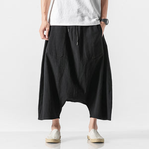 Summer Loose Low-crotch Baggy Cropped Pants