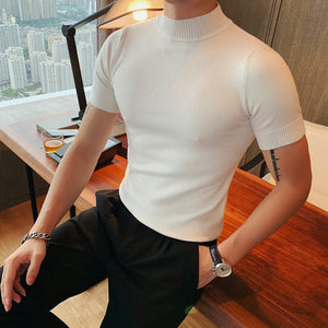 Half High Neck Knitted T-shirt