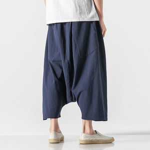 Summer Loose Low-crotch Baggy Cropped Pants