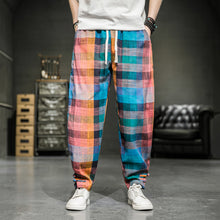 Load image into Gallery viewer, Cotton Linen Plaid Loose Casual Pants
