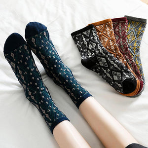 Lovely Retro Ethnic Rhombus Print Socks