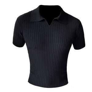 Slim Fit Knit Short Sleeve Polo Shirt