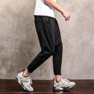 Pure Color Hip-hop Loose Crotch Pants