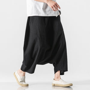 Summer Loose Low-crotch Baggy Cropped Pants