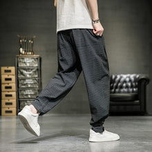 Load image into Gallery viewer, Cotton Linen Plaid Loose Casual Pants
