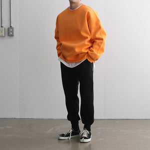 Solid Color Crew Neck Pullover Sweater