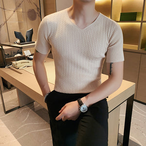 Slim Fit V-Neck Short Sleeve T-Shirt