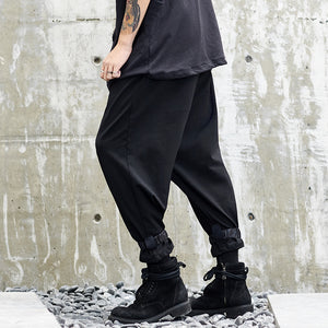 Elastic Waist Belted Casual Pants