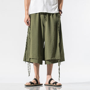 Summer Loose Wide Leg Cropped Pants