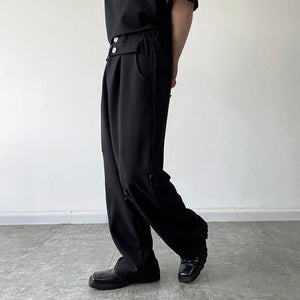 Irregular Button Tab Pants