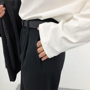 Drape Loose Straight Leg Casual Pants