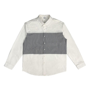 Striped Panel Casual Long Sleeve Shirt