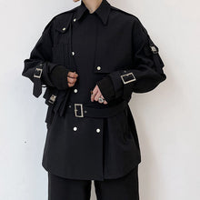 Load image into Gallery viewer, Short Trench Coat With Metal Buckles
