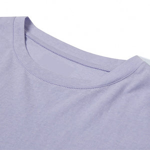 Purple Thin Round Neck Long Sleeve T-Shirt