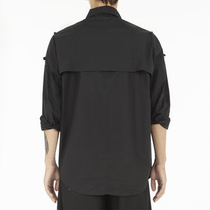 Simple Black Long Sleeve Loose Shirt