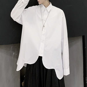 Rounded Hem Long Sleeve Shirt