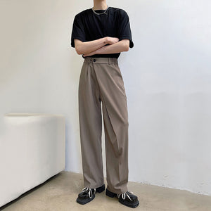 Irregular Diagonal Drape Suit Pants