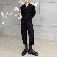 Load image into Gallery viewer, Black Long Sleeve Shirt Jumpsuit
