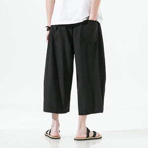 Loose Harem Stretch Cropped Wide Leg Pants