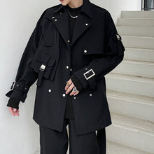 Load image into Gallery viewer, Short Trench Coat With Metal Buckles
