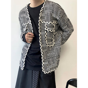 Round Neck Knitted Cardigan Coat