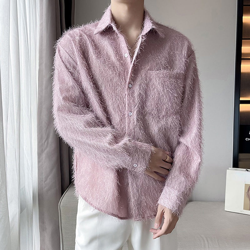 Long Sleeve Loose Solid Color Shirt