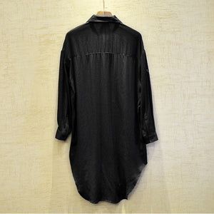 Irregular Tuxedo Long Sleeve Shirt