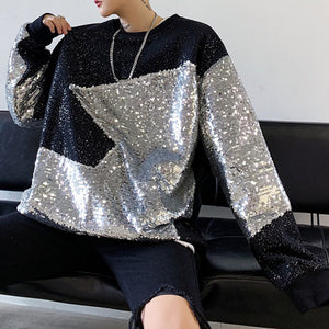 Long-sleeved Sequin Sweatshirt