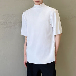 Half Turtleneck Crinkled T-Shirt