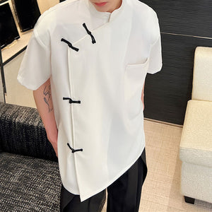 Contrast Button Short Sleeve Shirt