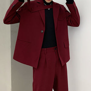 Red Irregular Tie Suit