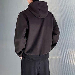 Half Zipper Stand Collar Hooded Sweatshirt