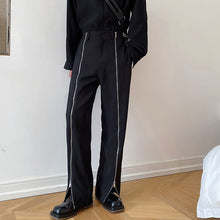 Load image into Gallery viewer, Zip Slit Drape Straight-leg Trousers
