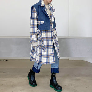 Woolen Waistcoat Plaid Coat