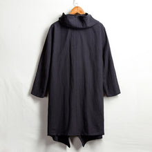 Load image into Gallery viewer, Vintage Linen Mid-Length Stand Collar Trench Coat
