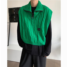 Load image into Gallery viewer, Winter Vintage Zip Turtleneck Knit Vest
