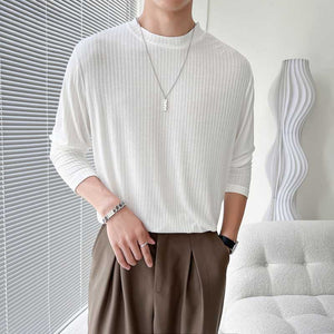 Versatile Striped Long Sleeve Bottoming T-shirt