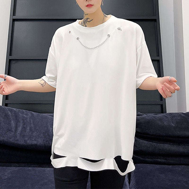 Chain Ripped Short Sleeve T-Shirt