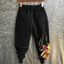 Load image into Gallery viewer, Leg Embroidery Slim Stretch Sweatpants
