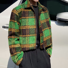 Load image into Gallery viewer, Green Plaid Short Jacket Coat
