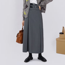 Load image into Gallery viewer, A-line Suit Skirt With Double Belt
