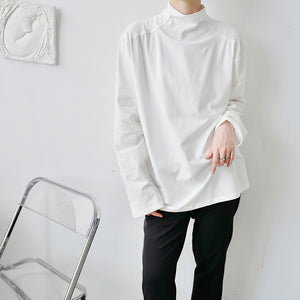 Autumn Simple Half Turtleneck Long Sleeve T-Shirt