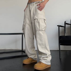 Loose Straight Big Pocket Pants