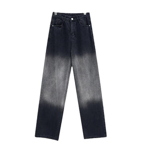 Black Gradient Straight Denim Pants