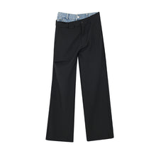 Load image into Gallery viewer, Denim Panel Casual Wide Leg Pants
