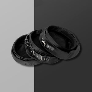 Metal Buckle Black Beret