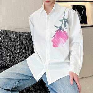 Rose Print Long Sleeve Shirt