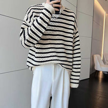 Load image into Gallery viewer, Stripes Dropped Shoulder Long Sleeves Sweater
