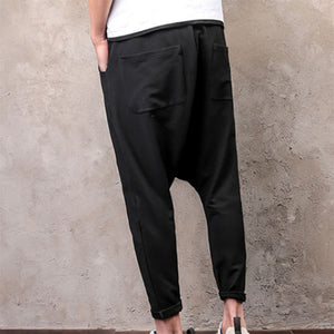 Pure Color Hip-hop Loose Crotch Pants