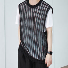 Load image into Gallery viewer, Summer Retro Stripes Openwork Vest
